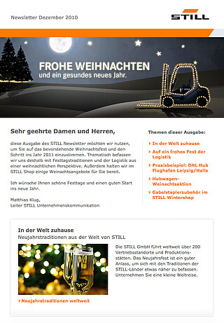 STILL Newsletter Dezember 2010