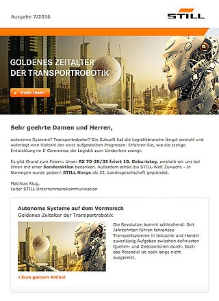 STILL Newsletter: Ausgabe 7 - 2016