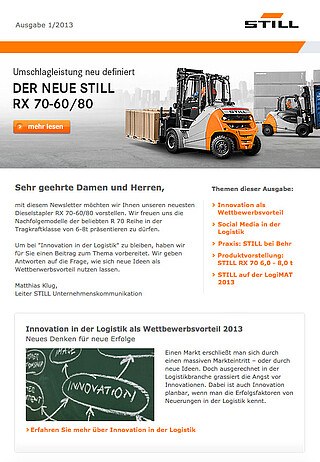 STILL Newsletter: Ausgabe 1 - 2013