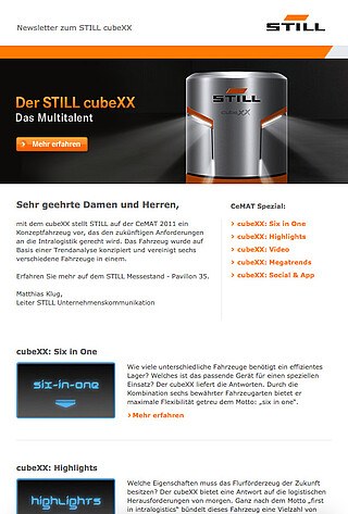 Newsletter zum STILL cubeXX