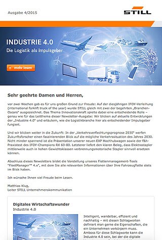 STILL Newsletter: Ausgabe 4 - 2015