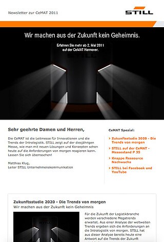 STILL Newsletter zur CeMAT 2011